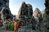 Angkor Thom - Bayon temple, second enclosure, corner towers seen from the central terrace 